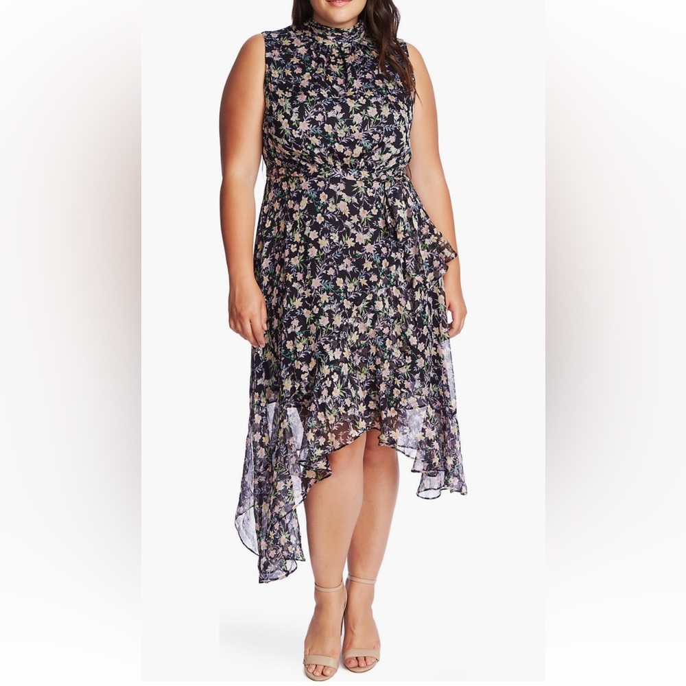 CeCe Asymmetrical Floral Dress